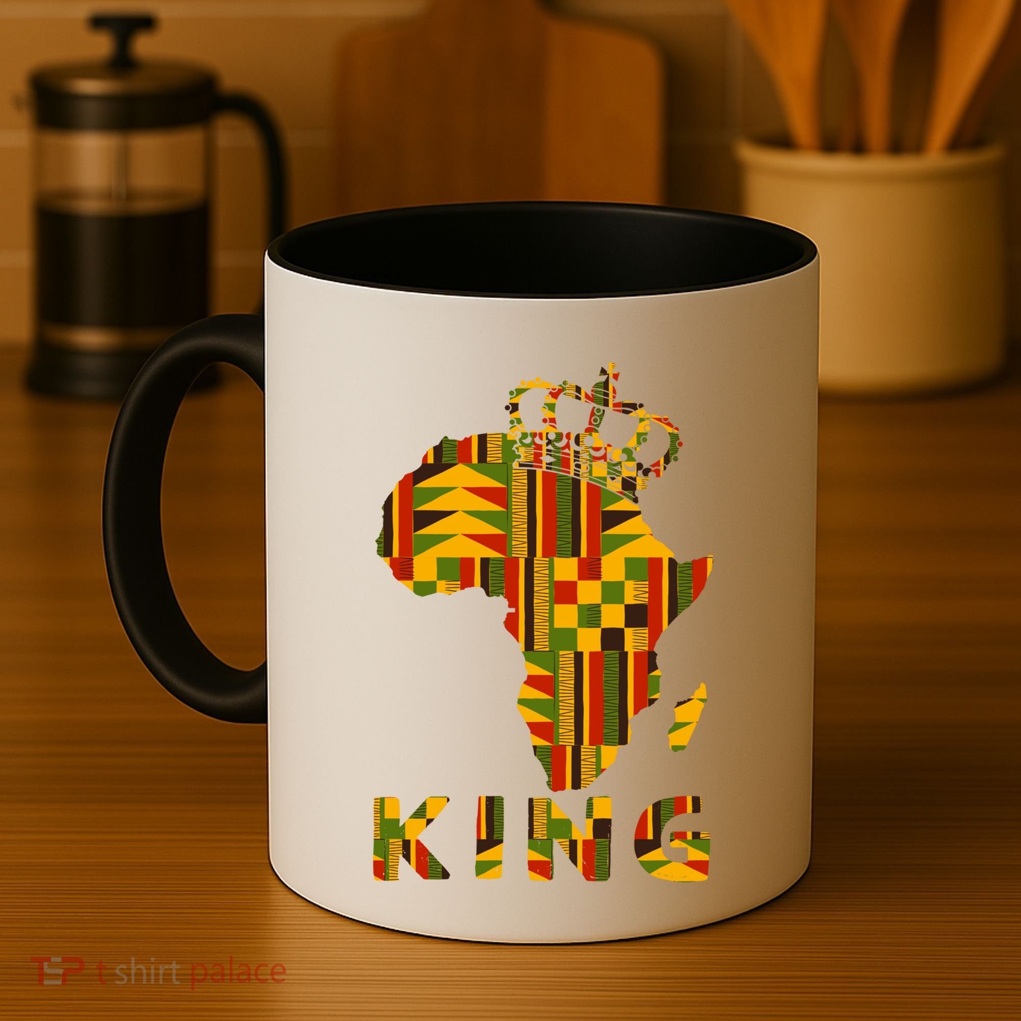 Africa Map Kente Cloth For King African Lover Funny Gift Coffee Mug