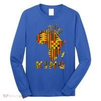 Africa Map Kente Cloth For King African Lover Funny Gift Long Sleeve Shirt thumb 0