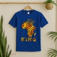 Africa Map Kente Cloth For King African Lover Funny Gift T-Shirt thumb 2
