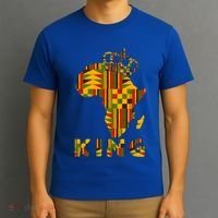 Africa Map Kente Cloth For King African Lover Funny Gift T-Shirt thumb 3
