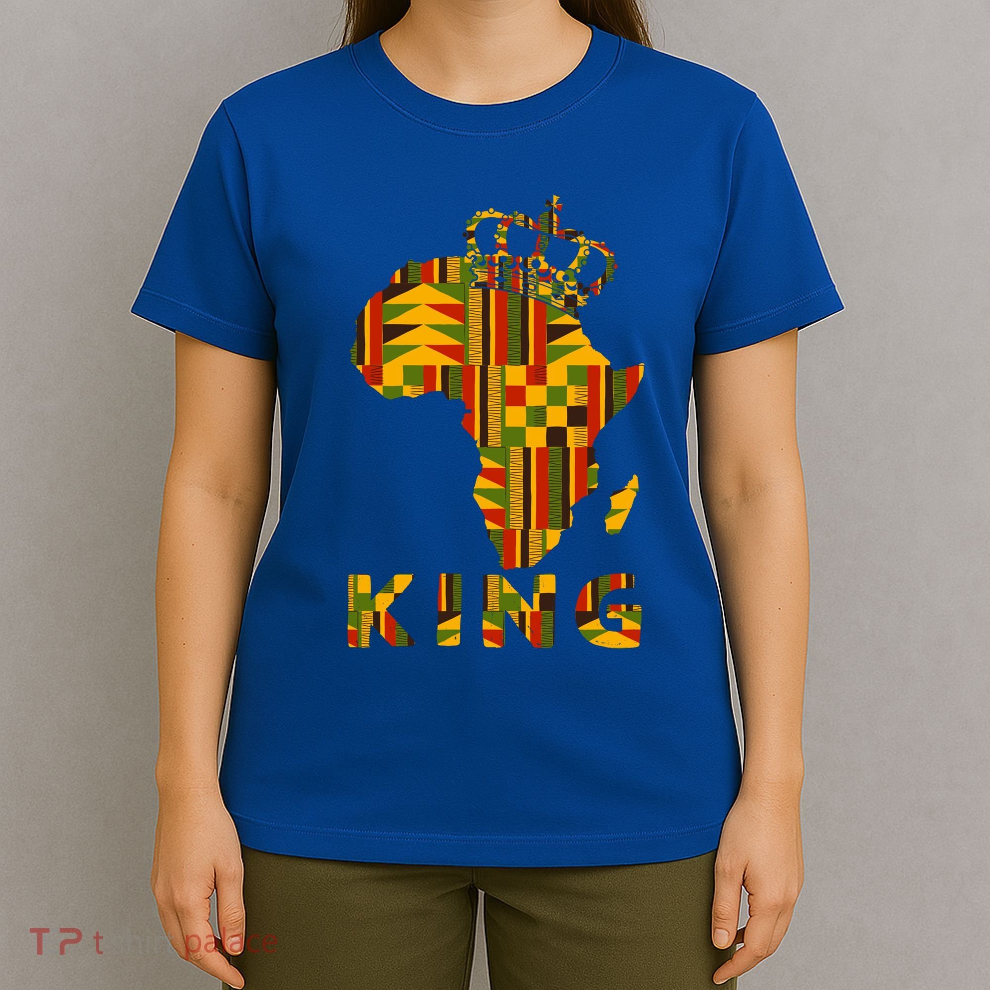 Africa Map Kente Cloth For King African Lover Funny Gift T-Shirt