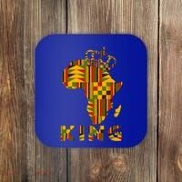 Africa Map Kente Cloth For King African Lover Funny Gift Coaster thumb 0