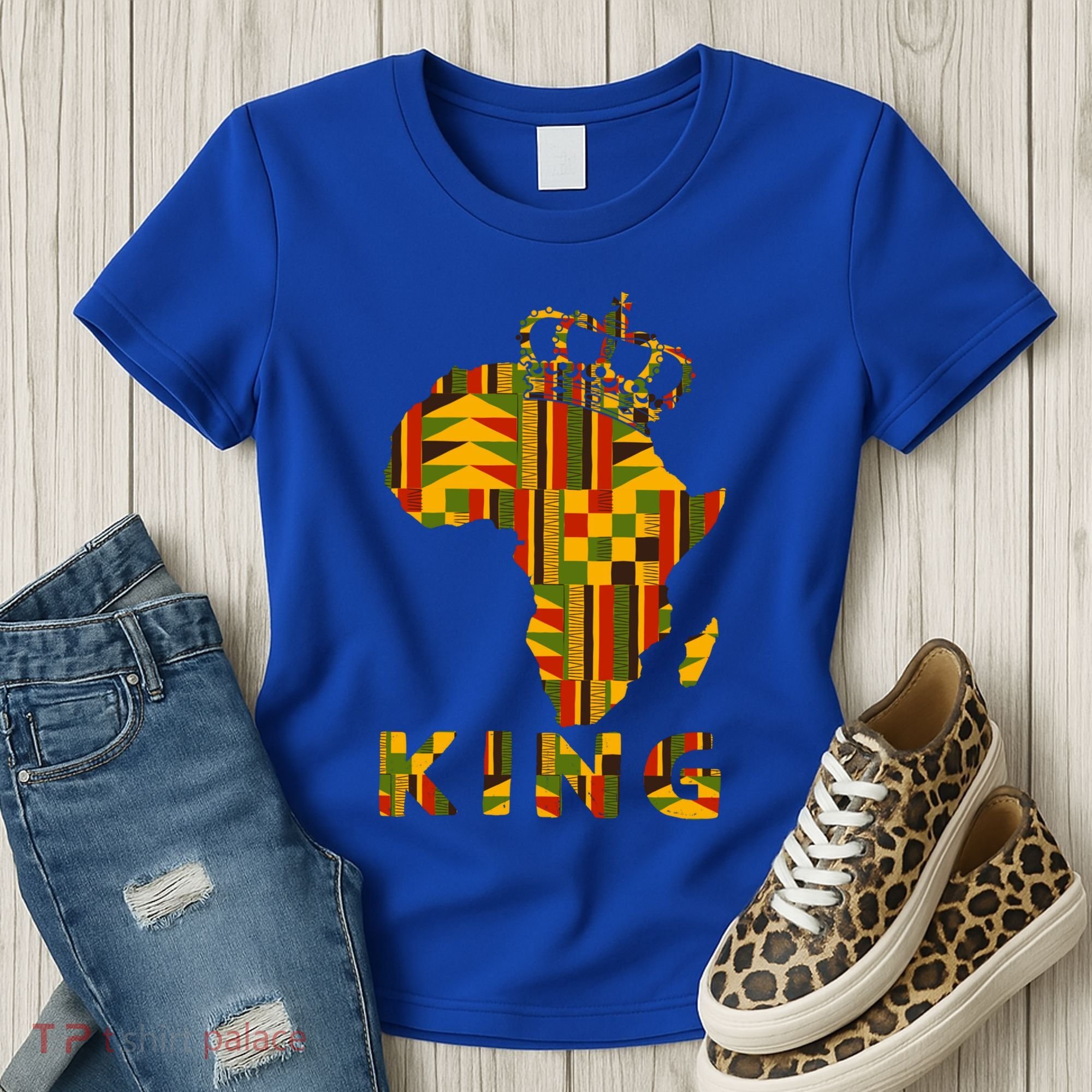 Africa Map Kente Cloth For King African Lover Funny Gift Women's T-Shirt