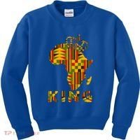 Africa Map Kente Cloth For King African Lover Funny Gift Kids Sweatshirt thumb 0