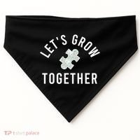 Autism Mom Let's Grow Together Puzzle Piece Autism Awareness Cool Gift USA-Made Doggie Bandana thumb 0