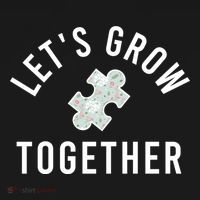 Autism Mom Let's Grow Together Puzzle Piece Autism Awareness Cool Gift Women's Hoodie thumb 2