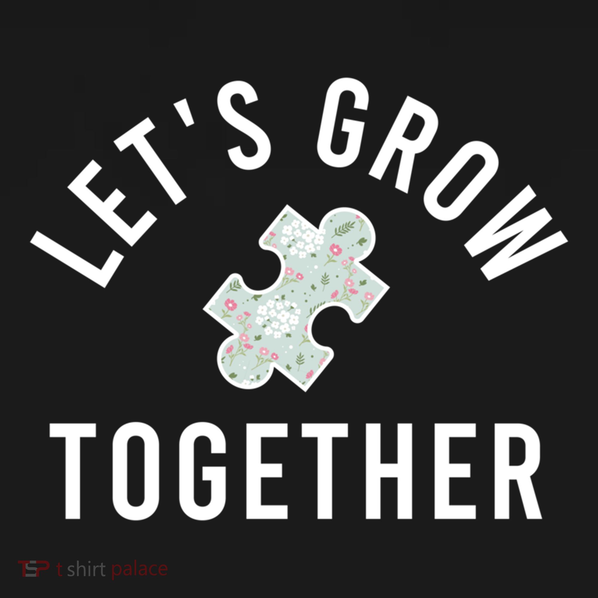 Autism Mom Let's Grow Together Puzzle Piece Autism Awareness Cool Gift Women's Hoodie