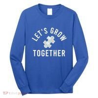 Autism Mom Let's Grow Together Puzzle Piece Autism Awareness Cool Gift Long Sleeve Shirt thumb 0