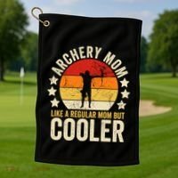 Archery Mom Like A Regular Mom But Cooler Mother's Day Gift Golf Towel thumb 1