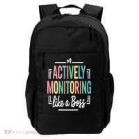 Actively Monitoring Like A Boss Motivational Testing Day Backpack thumb 0