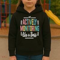 Actively Monitoring Like A Boss Motivational Testing Day Kids Hoodie thumb 3