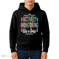 Actively Monitoring Like A Boss Motivational Testing Day Kids Hoodie thumb 4