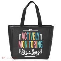 Actively Monitoring Like A Boss Motivational Testing Day Tote Bag thumb 0
