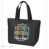 Actively Monitoring Like A Boss Motivational Testing Day Tote Bag thumb 3