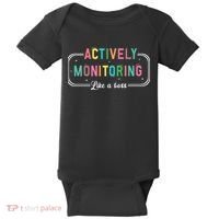 Actively Monitoring Like A Boss State Testing Teacher Baby Bodysuit thumb 0
