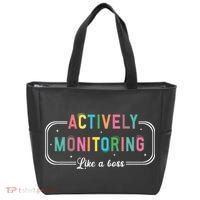 Actively Monitoring Like A Boss State Testing Teacher Tote Bag thumb 0