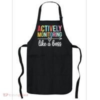 Actively Monitoring Like A Boss State Testing Day Teacher Apron thumb 0
