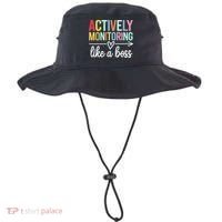 Actively Monitoring Like A Boss State Testing Day Teacher Bucket Hat thumb 0