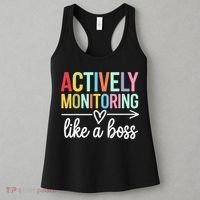 Actively Monitoring Like A Boss State Testing Day Teacher Women's Tank Top thumb 3