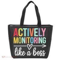 Actively Monitoring Like A Boss State Testing Day Teacher Tote Bag thumb 0