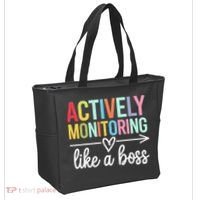 Actively Monitoring Like A Boss State Testing Day Teacher Tote Bag thumb 2