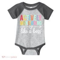 Actively Monitoring Like A Boss State Testing Day Teacher Infant Baby Jersey Bodysuit thumb 0