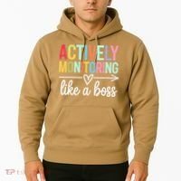 Actively Monitoring Like A Boss State Testing Day Teacher Hoodie thumb 2