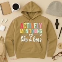 Actively Monitoring Like A Boss State Testing Day Teacher Hoodie thumb 3
