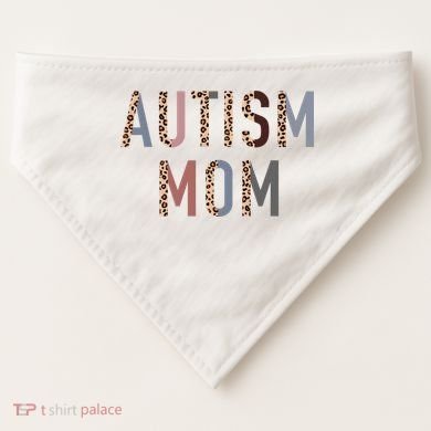Autism Mom Leopard Print USA-Made Doggie Bandana