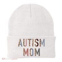 Autism Mom Leopard Print Beanie thumb 0
