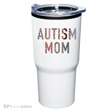 Autism Mom Leopard Print Tumbler