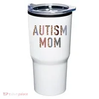 Autism Mom Leopard Print Tumbler thumb 0