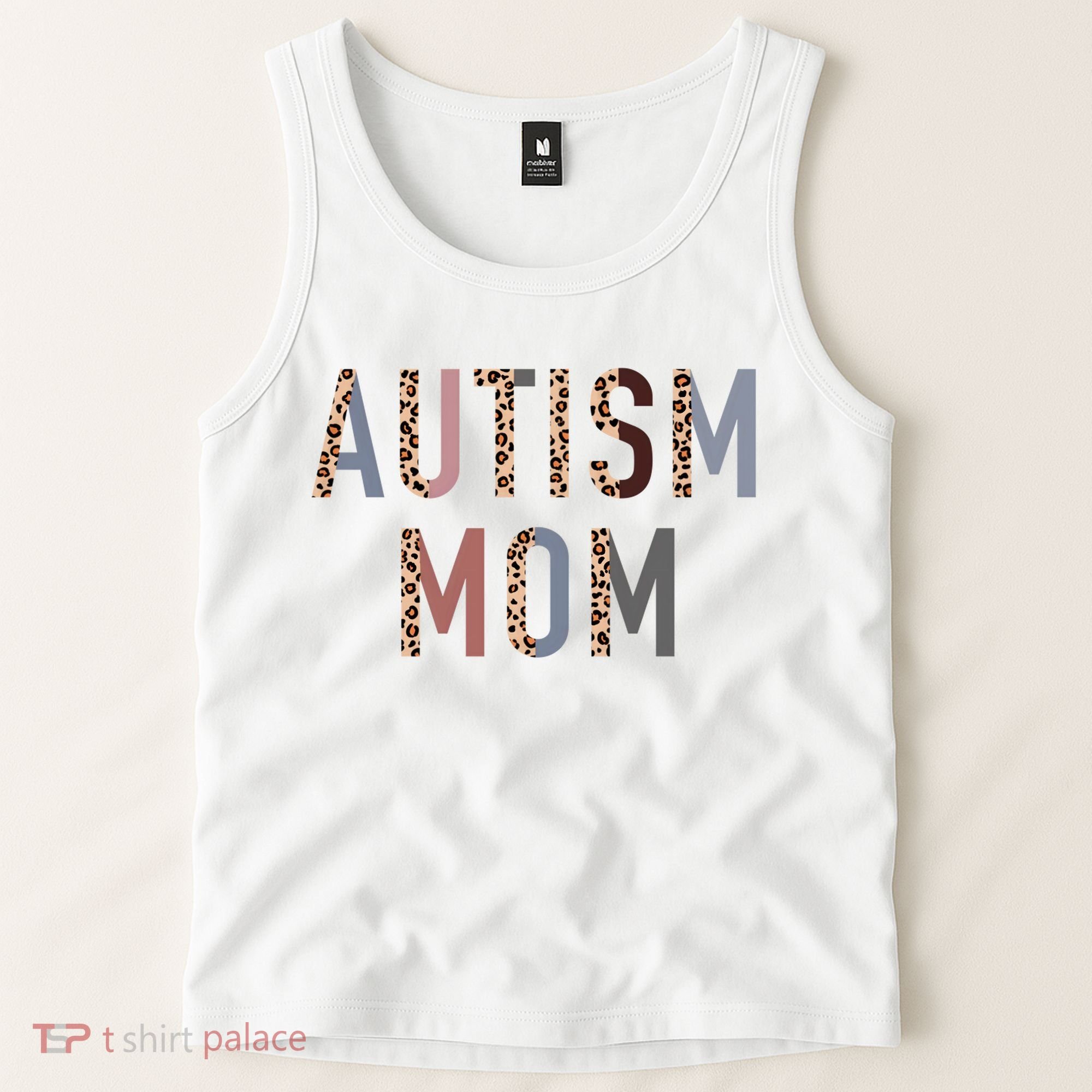 Autism Mom Leopard Print Tank Top