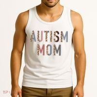 Autism Mom Leopard Print Tank Top thumb 3