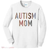 Autism Mom Leopard Print Kids Long Sleeve Shirt thumb 0