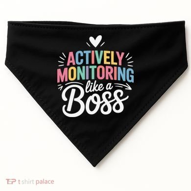 Actively Monitoring Like A Boss Test Day Testing Teacher USA-Made Doggie Bandana