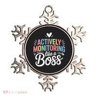 Actively Monitoring Like A Boss Test Day Testing Teacher Ornament thumb 0