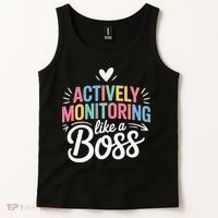 Actively Monitoring Like A Boss Test Day Testing Teacher Tank Top thumb 2
