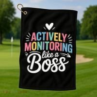 Actively Monitoring Like A Boss Test Day Testing Teacher Golf Towel thumb 1