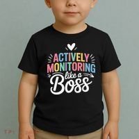 Actively Monitoring Like A Boss Test Day Testing Teacher Toddler T-Shirt thumb 2