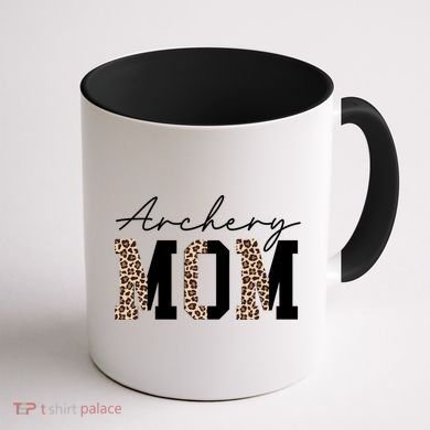 Archery Mom Leopard Archer Archery Mama Proud Parent Hunter Gift Coffee Mug back