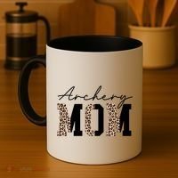 Archery Mom Leopard Archer Archery Mama Proud Parent Hunter Gift Coffee Mug thumb 4