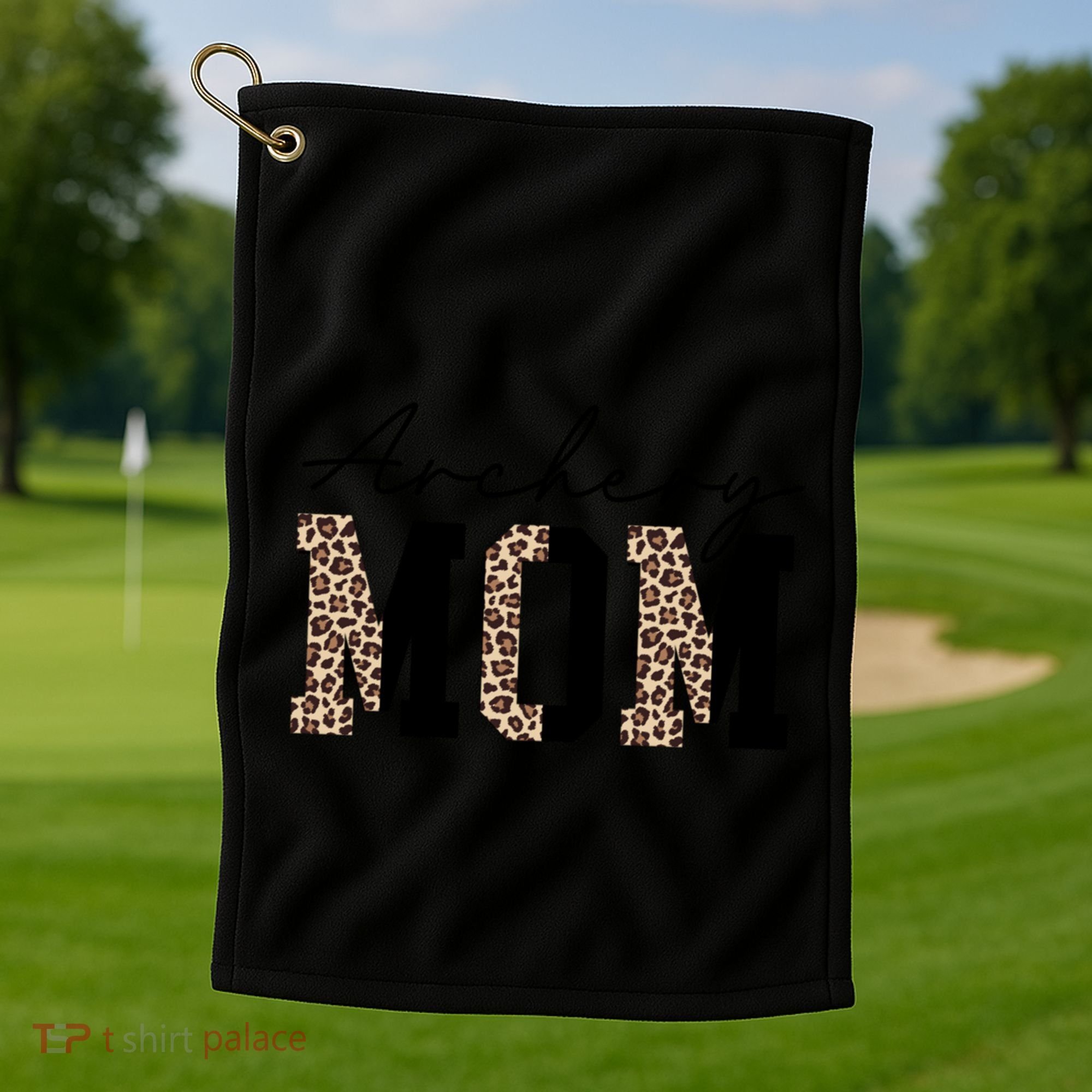 Archery Mom Leopard Archer Archery Mama Proud Parent Hunter Gift Golf Towel