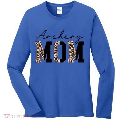 Archery Mom Leopard Archer Archery Mama Proud Parent Hunter Gift Women's Long Sleeve Shirt