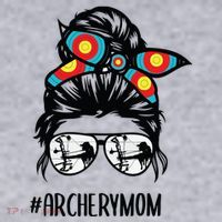 Archery Mom Life Messy Bun Hair Glasses Women's Sweatshirt thumb 2