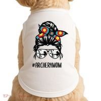 Archery Mom Life Messy Bun Hair Glasses Doggie Tank thumb 0