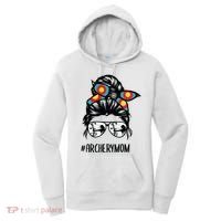 Archery Mom Life Messy Bun Hair Glasses Women's Hoodie thumb 0