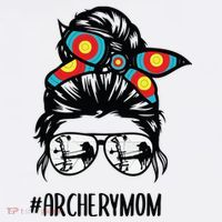 Archery Mom Life Messy Bun Hair Glasses Mousepad thumb 1