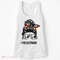 Archery Mom Life Messy Bun Hair Glasses Women's Tank Top thumb 0