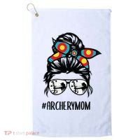 Archery Mom Life Messy Bun Hair Glasses Golf Towel thumb 0